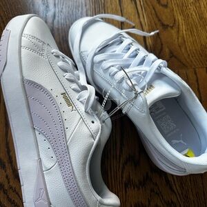 Puma Women's White and Lavender Sneakers